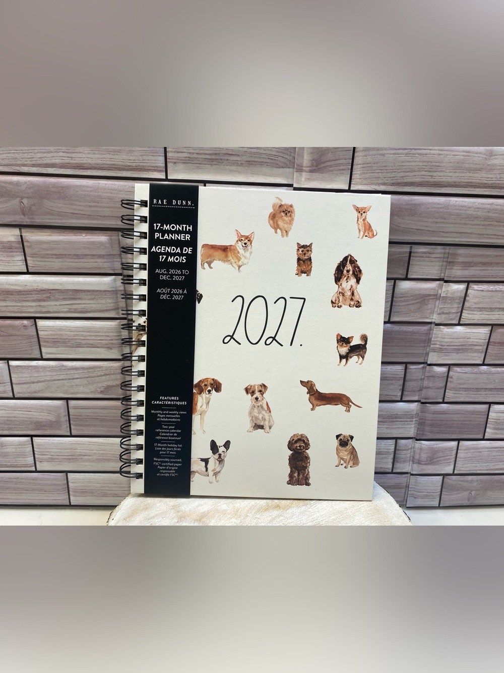 Rae Dunn❤️   “2027.”Dogs L size 17-month Planner NEW